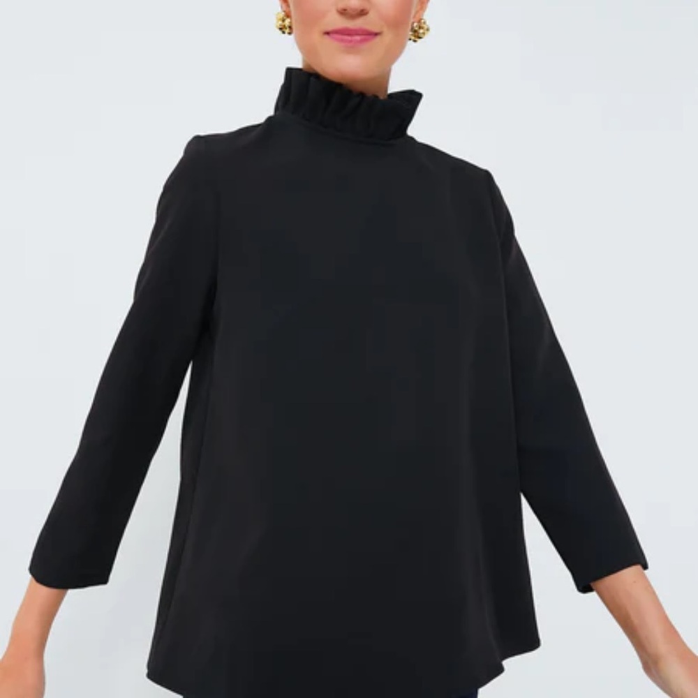 Tuckernuck Elegant Black Ruffled Women's Top